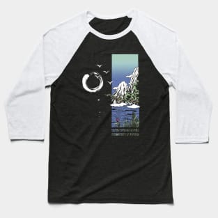 Lake and Mountain (Dark) Baseball T-Shirt